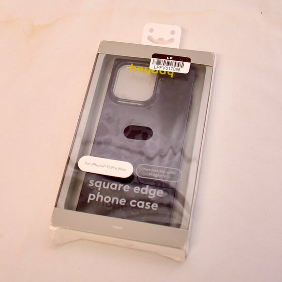 Heyday Square Edge Phone Case for iPhone 15 Pro Max Black Leopard Pattern - Picture 2 of 5